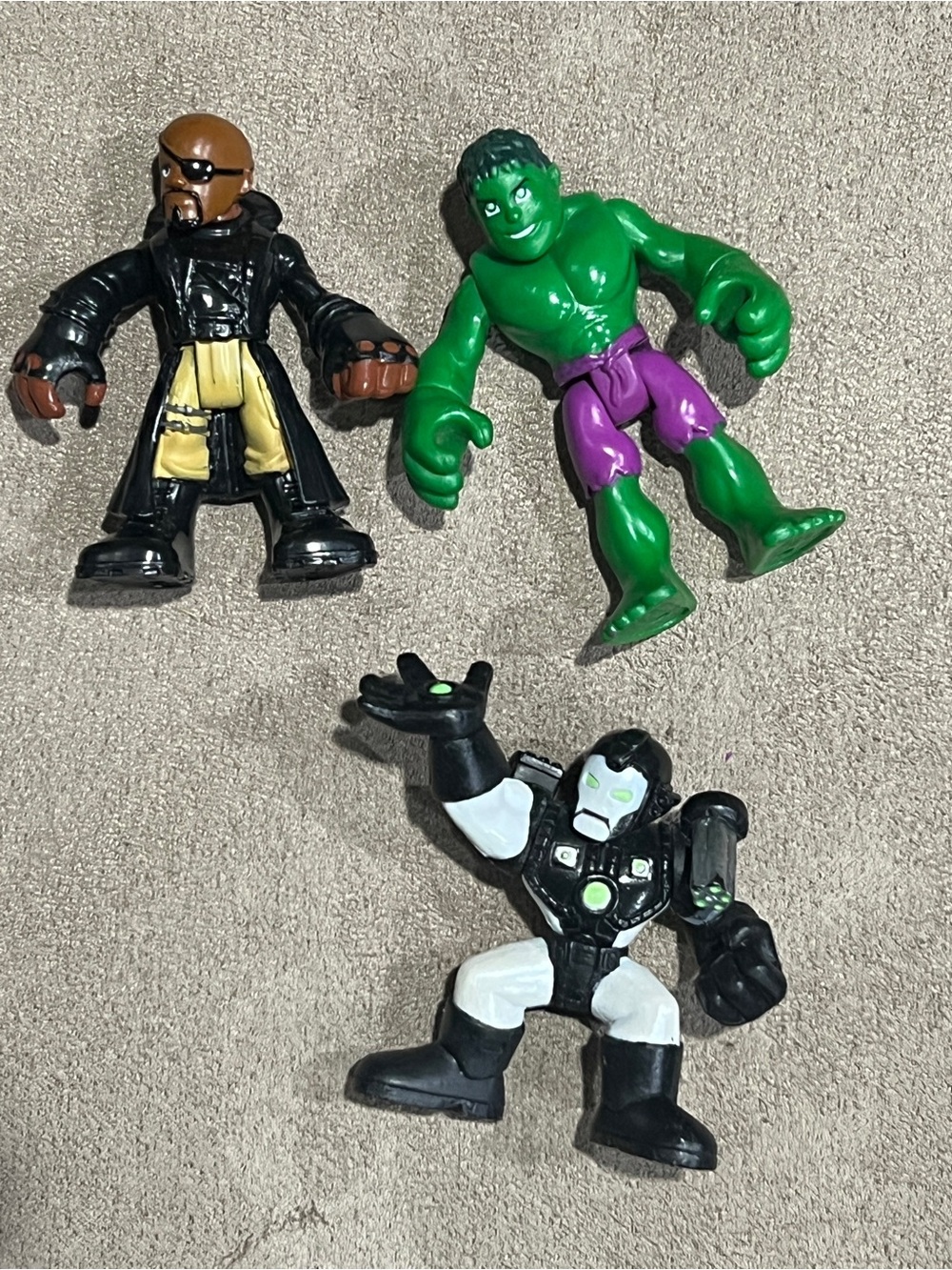Marvel imaginext Figures - Nick Fury, Hulk, War machine